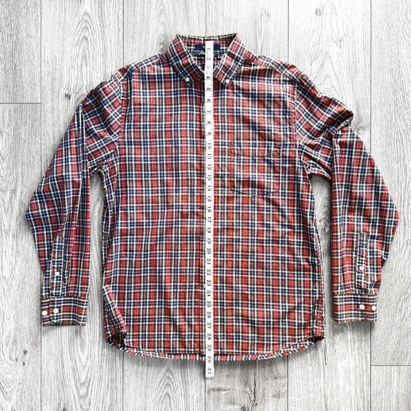 GAP Men’s Slim Fitted Button Up Shirt Size M Red White Blue 100% Cotton Vtg Y2k - Picture 12 of 12